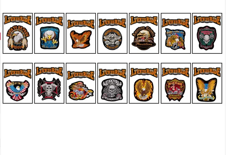 Нашивка для байкера LIVE TO RIDE Классическая Байкерская нашивка на жилет панк Череп