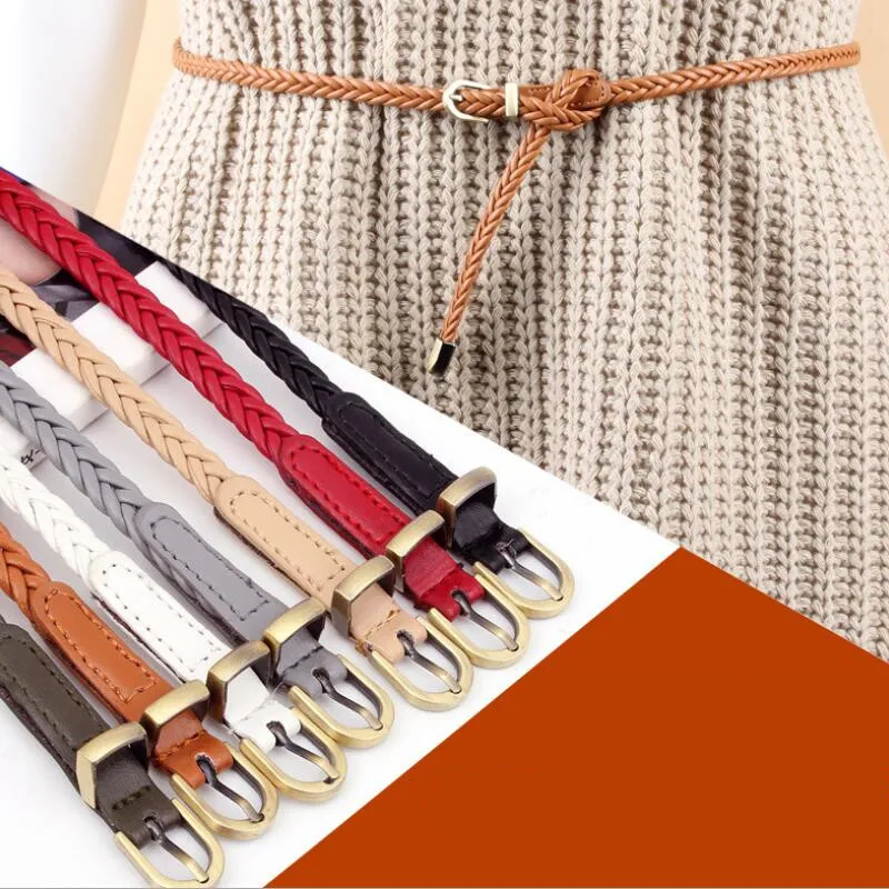 

New Fashion Hot Sell New Womens Belt New Style Candy Colors Hemp Rope Braid Belt Female Belt For High Quality Ceinture Femme