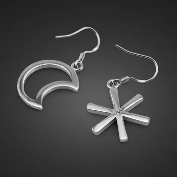 

Fashion personality star moon earrings. 100% solid 925 sterling silver woman earrings. Charm silver jewelry Christmas gifts