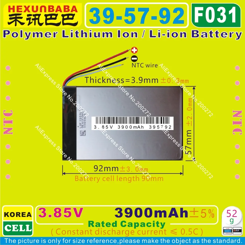 

2pcs [F031] 3.85V,3.8V,3.7V 3900mAh [395792] Polymer lithium ion / Li-ion battery for MOBILE / POWER BANK,tablet pc,cell phone