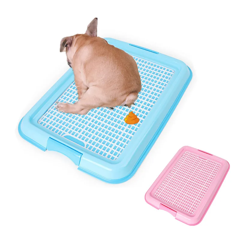 Plastic Indoor Dog Toilet Tray Pet Dog Puppy Poop Litter Box Mat Cat