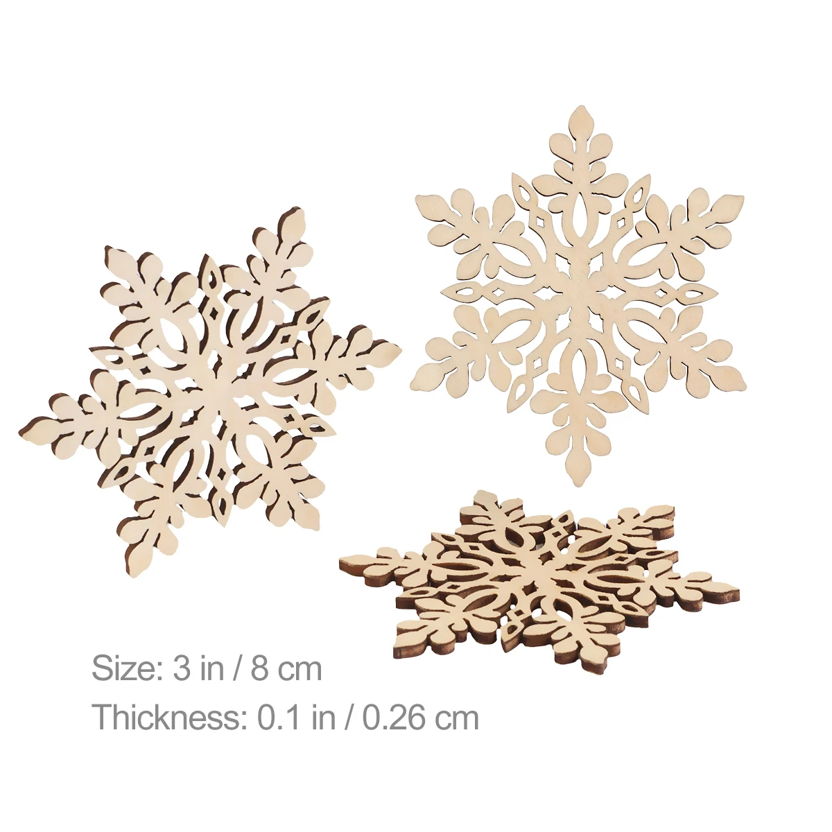 10 шт деревянные острые шестиугольные Подвеска из Снежинки Висячие украшения Рождество с ниткой(дерево цвет