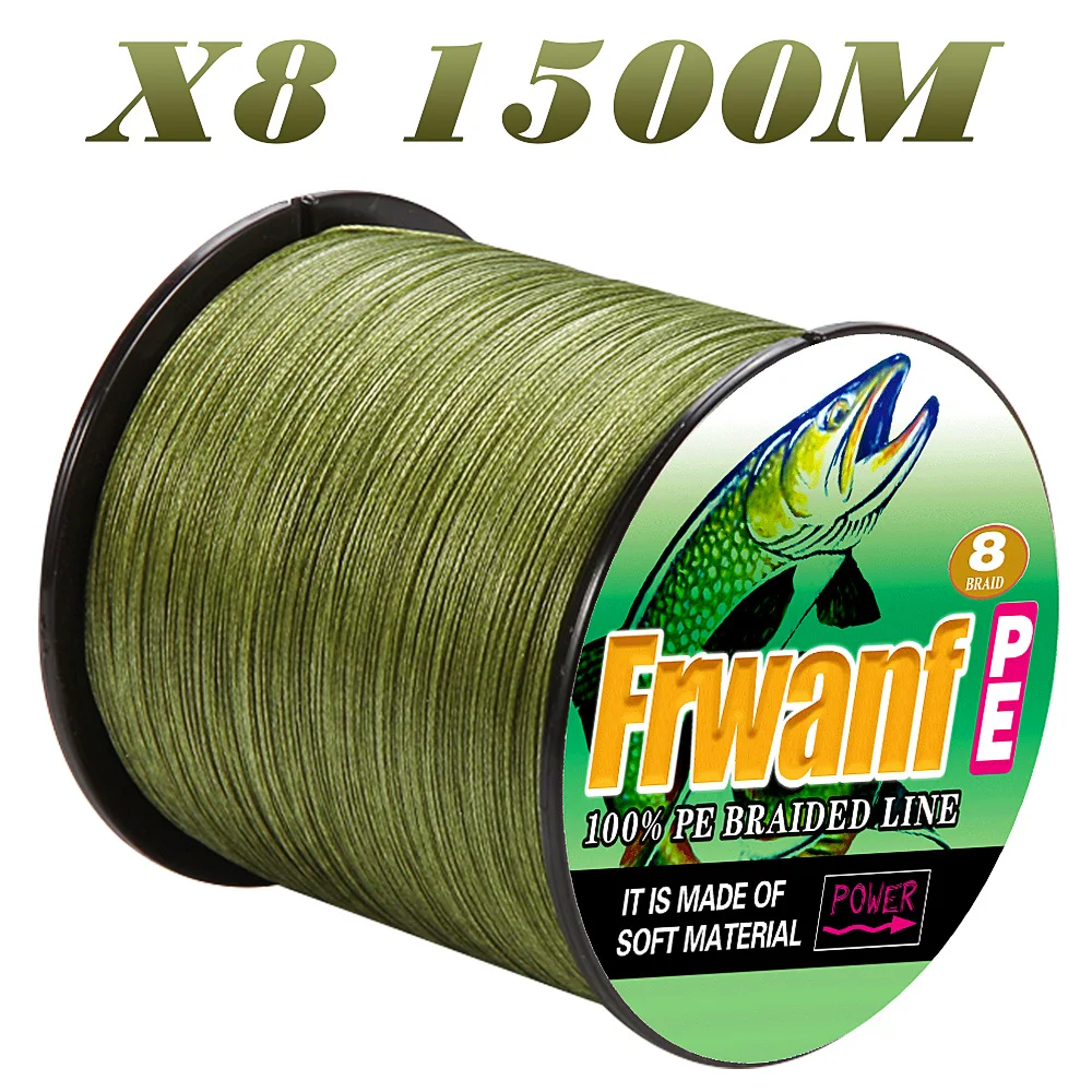 

Frwanf 1500m Braided Fishing Line X8 Multifilament Fishing Line 0.1-1.0mm PE Super Strong Top Quality Threads 6LB-300LB 8 Braid