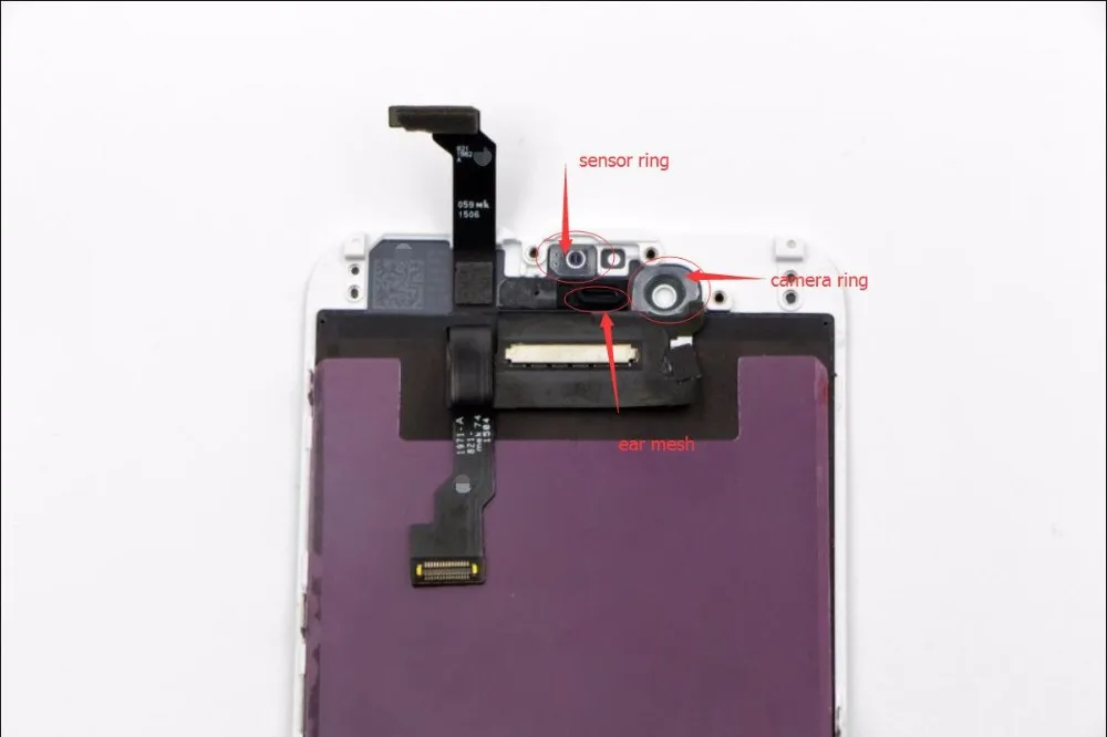 

Front Facetime Camera Ring Sensor Bracket Holder Anti Dust Mesh for iphone lcd