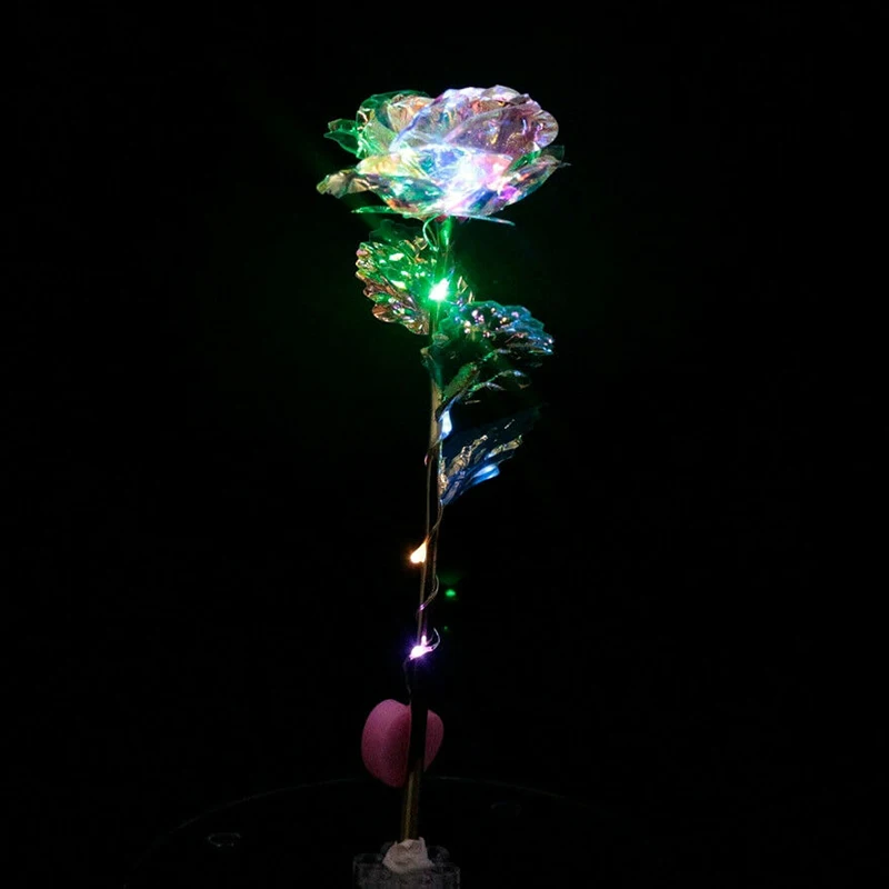 

High 2 Sets LED Light Crystal Rose Flower Kit for Anniversary Valentine's Day UEJ