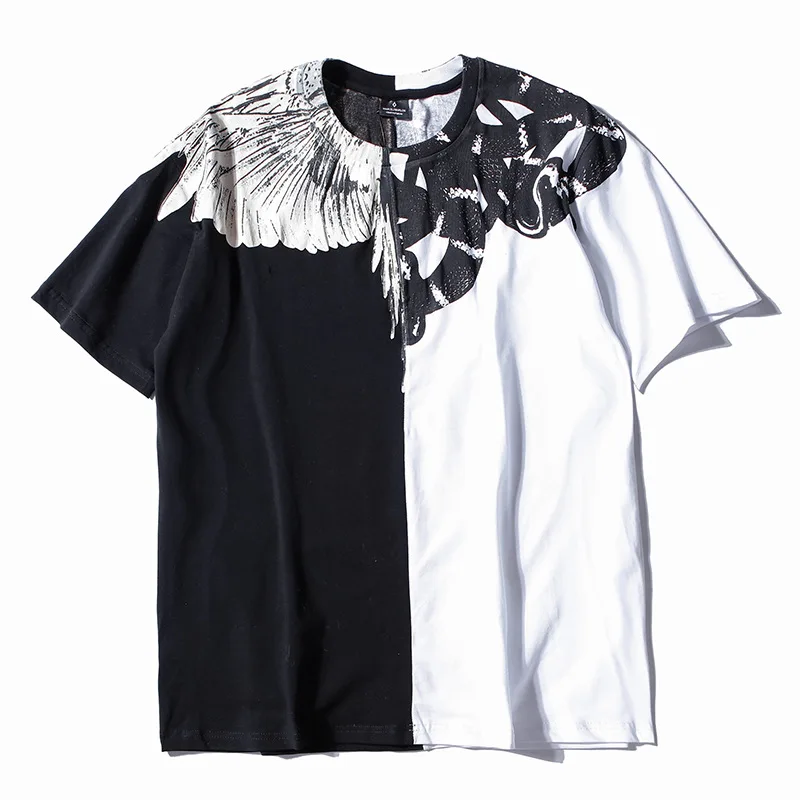 

New Parkour Coutry of milan Marcelo Burlon T Shirts Yin and yang wings python T-Shirt Hip Hop Skateboard T-Shirts Tee Top #L114