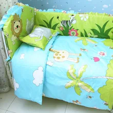 Промо-акция! 9 шт. полный комплект детская кроватка наборы, хлопок детские постельные принадлежности, 4 бампера/простыни/подушки/одеяло