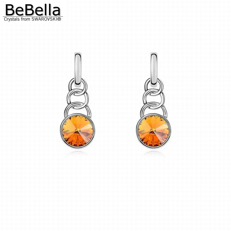 Серьги BeBella с кристаллами сделанные из кристаллов Swarovski ювелирные изделия для