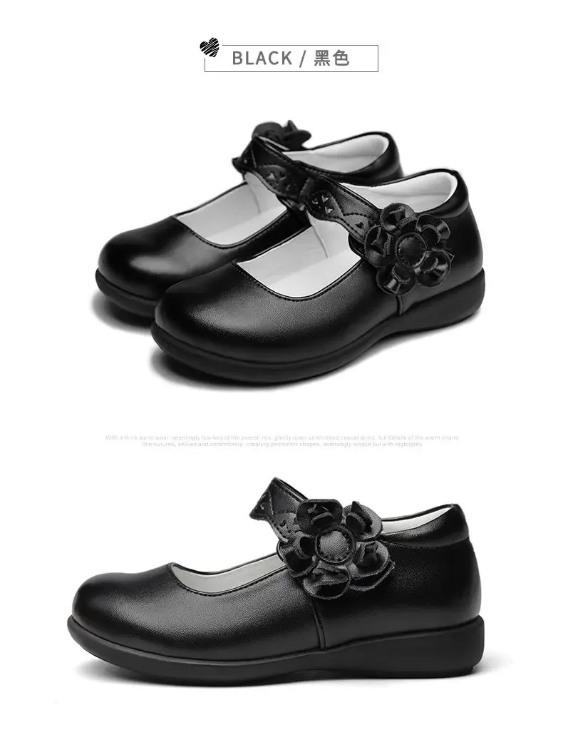 Snoffy Пояса из натуральной кожи детская обувь для девочек Повседневное цветок принцесса Обувь плоская подошва туфли под платье для