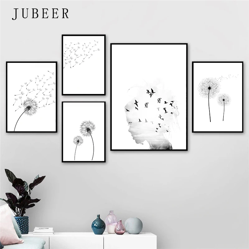 

Scandinavian Style Poster Dandelion Posters and Prints Minimalist Wall Art Pictures Bedroom Decoration Nordic Decoration Home