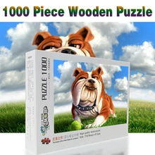 Бульдог головоломки 1000 шт. взрослых головоломка деревянные головоломки мультфильм Пазлы для детей развивающие игрушки, подарки