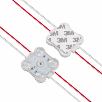 

100pcs 4 LEDs 180 Deg Back Light 2.4W LED Injection Module DC12V White 2835 SMD Waterproof Decorative Light for Letter Sig ST227