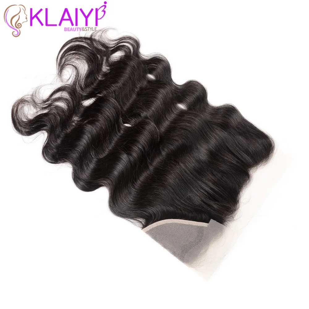 Klaiyi волосы 13x4 прозрачное кружево фронтальное закрытие бразильские волнистые человеческие волосы Remy для уха фронтальная свободная часть