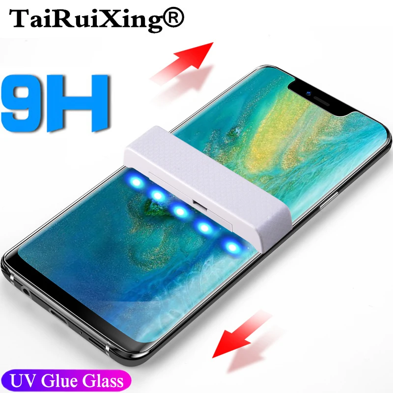 УФ закаленное стекло для Samsung Note 9 8 S9 S8 S7 Edge 5D полностью жидкий клей защита экрана