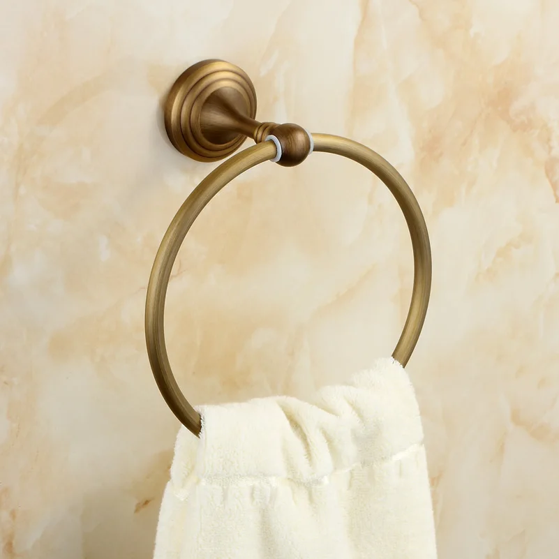 Antique Brass Round Base Towel Rings Brushed Towel Holders/Towel Ring Wall Mounted Bathroom