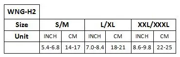 Size information of WNGH2 Heated Gloves