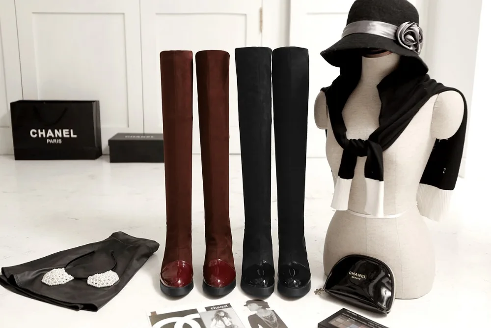 

Size 33-43 2016 encryption within the new spring and knee boots stretch fabric material elevator shoes with WJ009