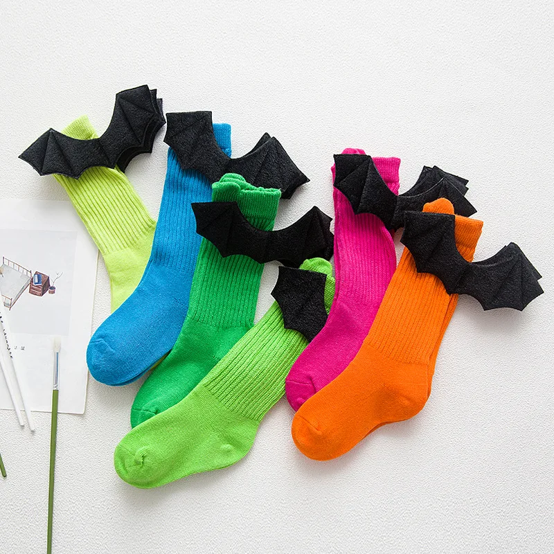 Kids Fashion Novel Socks Solid Color Cotton Knitting Long Socks With