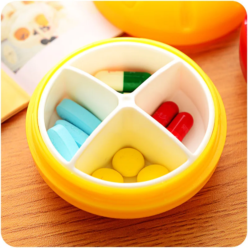 Дорожный органайзер для таблеток с 4 отделениями 1 шт.|box medicine|organizer casebox case |
