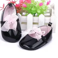 Для маленьких девочек Обувь для малышей бантом Обувь эластичная strapppy мягкая подошва шпаргалки тапки