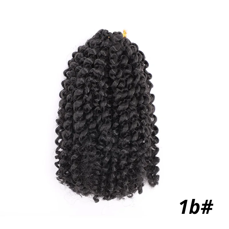 AISI BEAUTY, 8 Дюймов, 30 г/шт., косички Marley, Омбре, вязанные крючком косички, волосы, синтетические косички, наращивание волос для женщин, фиолетовый, черный - Цвет: # 1B