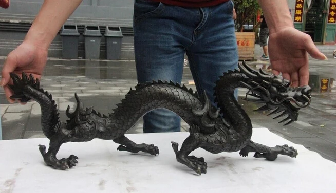 

ZSR 818++++++Old Palace Feng Shui Pure Copper Bronze Dynasty Palace Dragon Statue Sculpture
