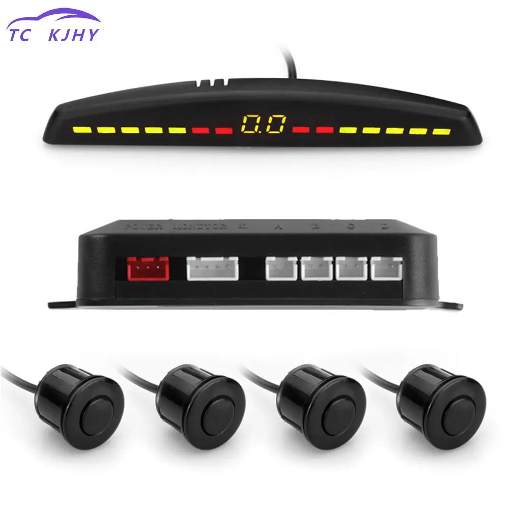 

2018 Car Detector Parktronic Auto Car Led Parking Sensor With 4 Sensors Reverse Backup Parking Radar Monitor Detector System