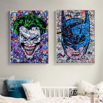 

Joker Batman Abstract Movie Figure Posters and Prints Canvas Art Painting Wall Pictures For Living Room Home Decorative No Frame