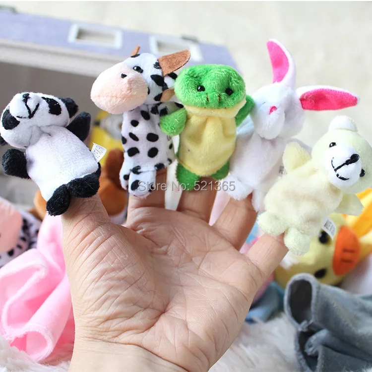 1000 шт/партия(10 группа животных) Детские плюшевые игрушки животные пальчиковые куклы