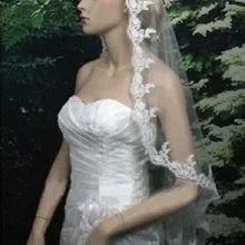 Белый цвет слоновой кости женская свадебная фата, кружевная короткая один слой 75*145 см длина локтя с расческой свадебные аксессуары