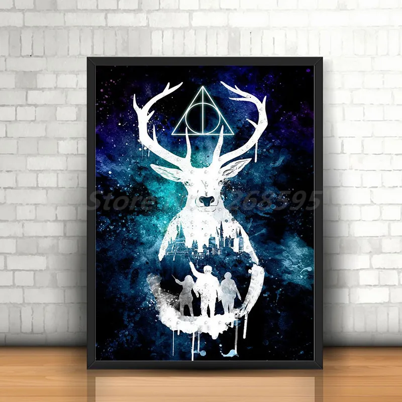 Harry Potter Hogwarts Watercolor Wallpaper HD Canvas Painting Print Living Room Home Decor