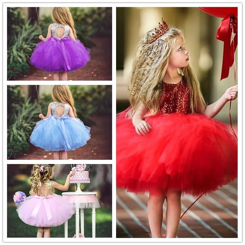 

Princess Girl Dress for Summer Pageant Toddler Girls Birthday Party tulle Ball Gown Kids Sequins mini tutu Dresses for Girls