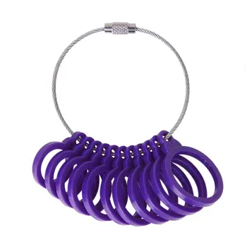

US Plastic Finger Measure Meter Ring Mass 3-13 Set Purple Jewelry tools