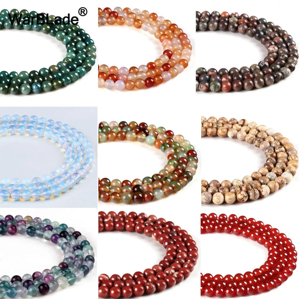 

High Quality 4 6 8 10 12 14mm Natural Stone Beads Onyx Red Jasper Red Agate' Round Loose Beads For Jewelry Making DIY Bracelet