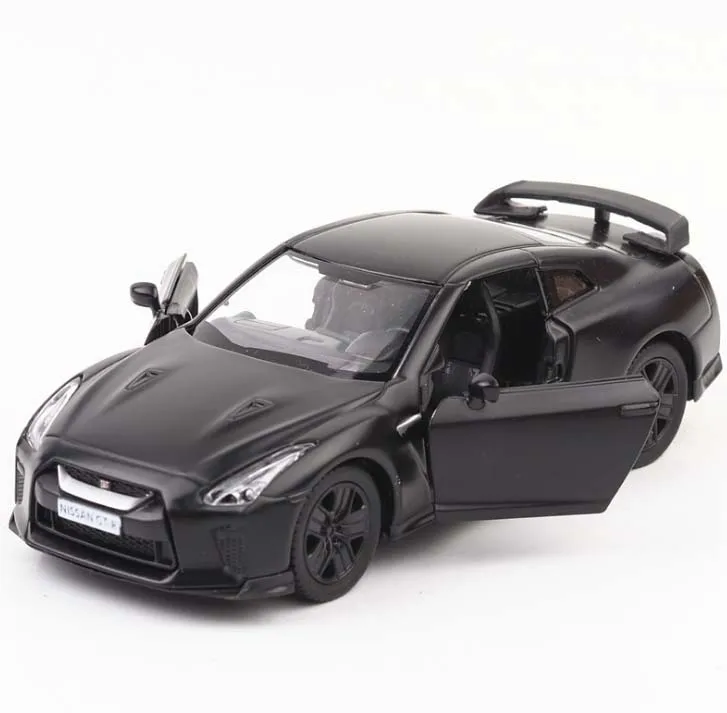 

High imitation 1:36 scale alloy model car matte Nissan GTR pull back retro car toy 2 open door toy vehicle free shipping