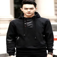 men plus size cotton PU leather tracksuits hoodies 2XL 3XL 4XL 5XL 6XL 7XL add velvet