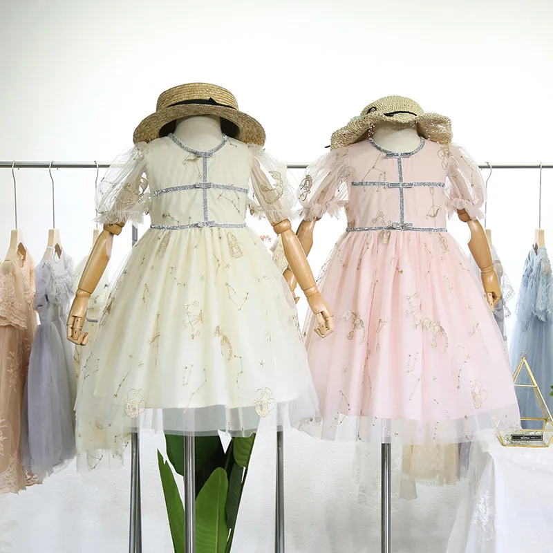 

Girls dress summer dress 2019 big boy short sleeve super-yang princess dress mesh dress