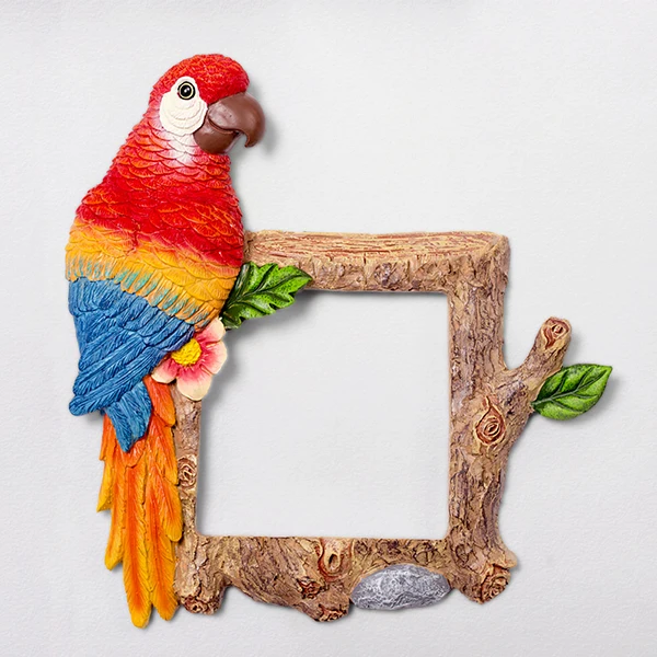 

New Switch Wall Protective Cover Creative Wall Home Lamp Switch Socket Resin European Decorative Parrot Home Decoration Stickers