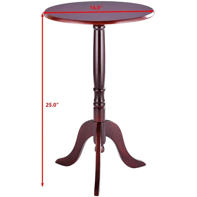  Classic Round Accent Table W/ Simple Design Bedroom Cherry Wood Small Tea Coffee Table HW57876 - 33053854036