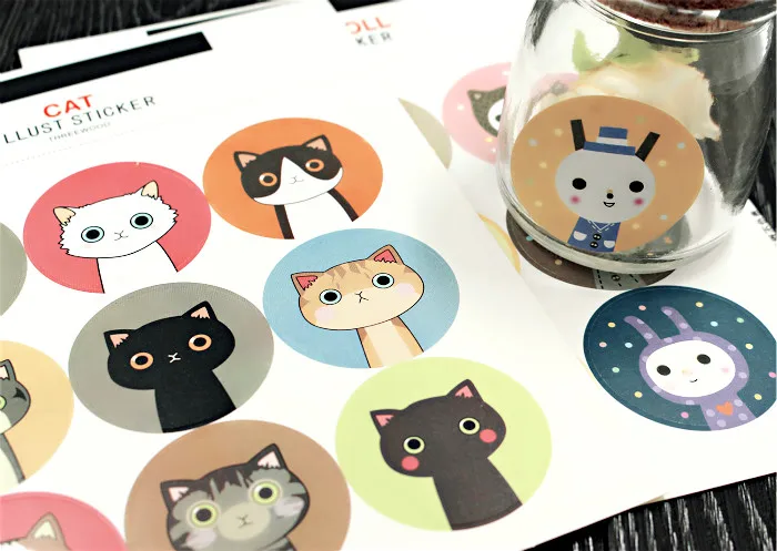 

Handmade Label Especially For You cat rabbit Stickers Badge DIY Gift Cake Sealing Envelope Box Wrapping Baking Decor 9pcs/sheet