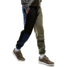 Мужские новые весенние брюки для бега мужские хлопковые камуфляжные Лоскутные тренировочные брюки облегающие тренировочные брюки повседневные брюки эластичные Homme