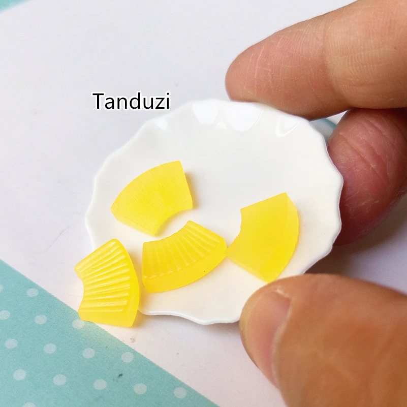 Tanduzi оптовая продажа 100 шт. ПВХ имитация еды поддельные КУСОЧКИ АНАНАСА фруктов