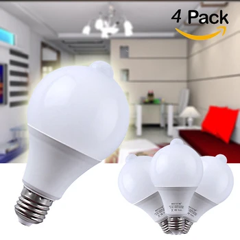 

4PCS 9W Light Control Motion Sensor Light+PIR Motion Sensor LED Bulb E27 Led Bulb Auto Smart Led PIR Infrared Body Sound