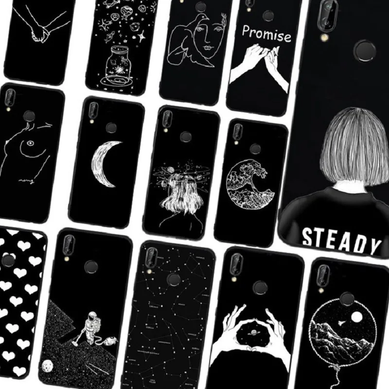 Carcasa Para for Huawei P Smart Jet Black silicone Case Fundas P20 Mate 10 P9 P10 Lite mini Phone Cases |