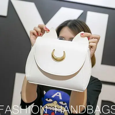 Longmiao Лето ограниченным Сейлор Мун цепь сумка женская Luna Cat PU кожаная Для женщин