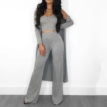 Casual 3 Piece Set Cloak+Crop Top+Long Pants Women Set Fall Fashion Long Sleeve Wide Leg Knit Sexy Women Clothing Pants Set Casual 3 Piece Set Cloak+Crop Top+Long Pants Women Set Fall Fashion Long Sleeve Wide Leg Knit Sexy Women Clothing Pants Set