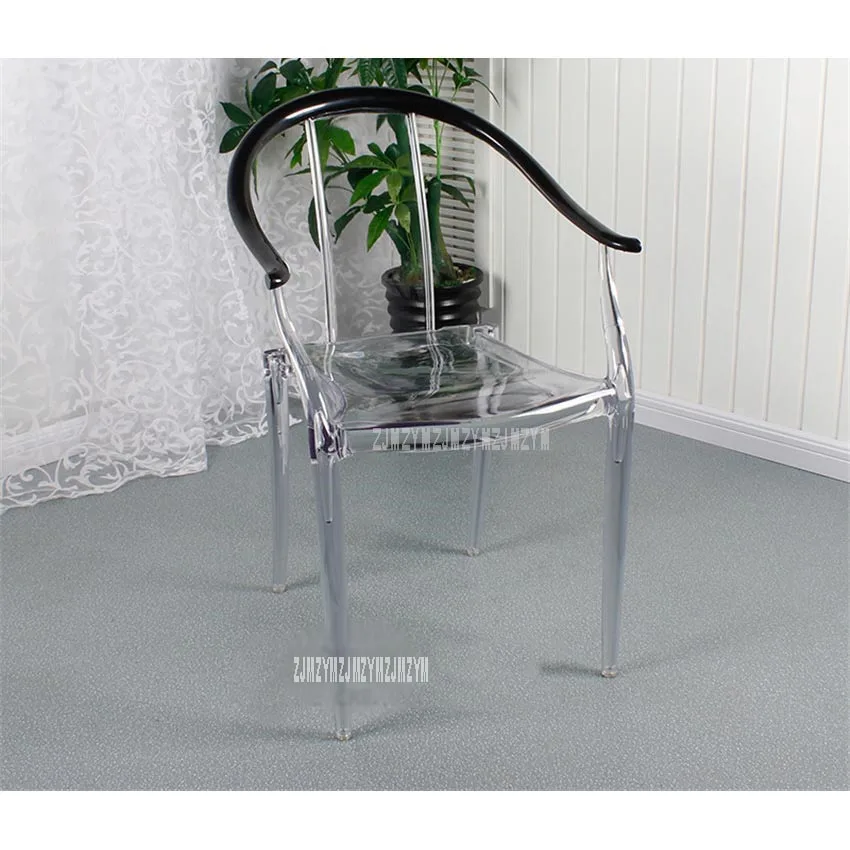 Простой модный прозрачный современный обеденный стул с подлокотником, пластиковый ПП стул для приемки в столовой, мебель для дома в отеле