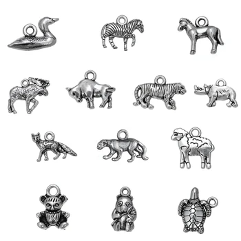 

my shape 30Pcs Zinc Alloy Animal Charms For Jewelry Making Charm Bracelet DIY Accessories Necklace Fir Key Chain Handmade GIft