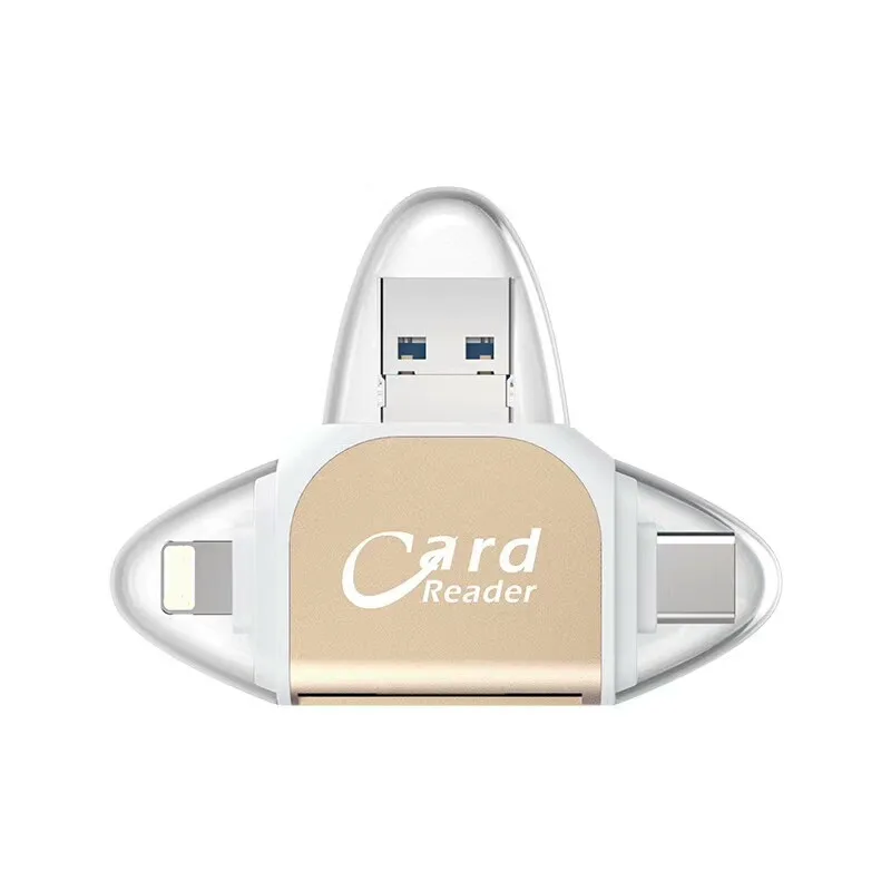 4 в 1 OTG картридер Micro USB C карт памяти SD адаптер TF Card Reader для iPhone X 6 7 8 samsung S8 телефона