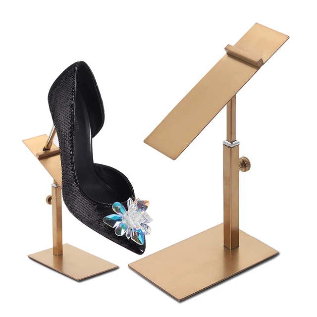 Stainless Steel Gold Shoe Display Stand Metal Shoe Riser Stand Shoe
